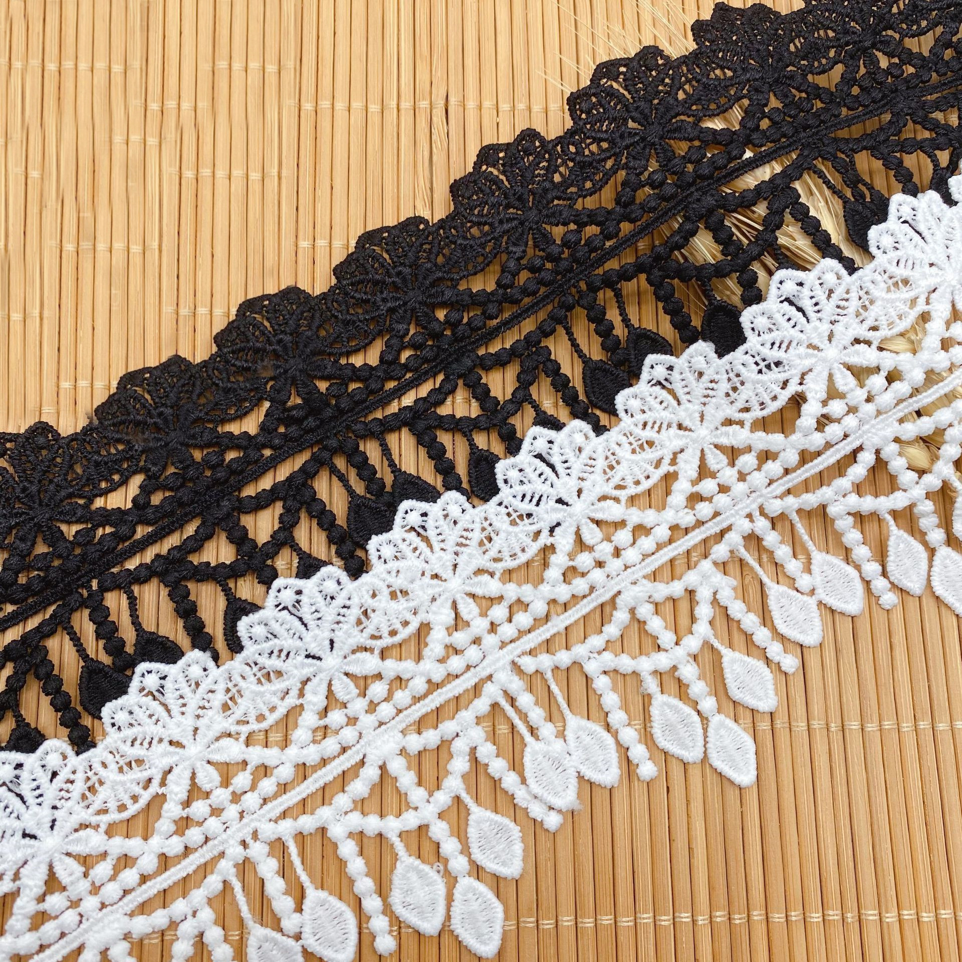 Lace Ribbon Trim - 3Yards Embroidery Hollow Flower Tassel Lace