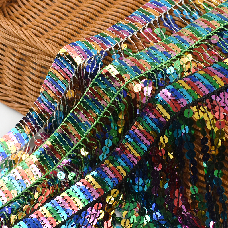 Beaded Trim Fringe - 5/10Yards Sequin Fringe Tassel 16cm Latin