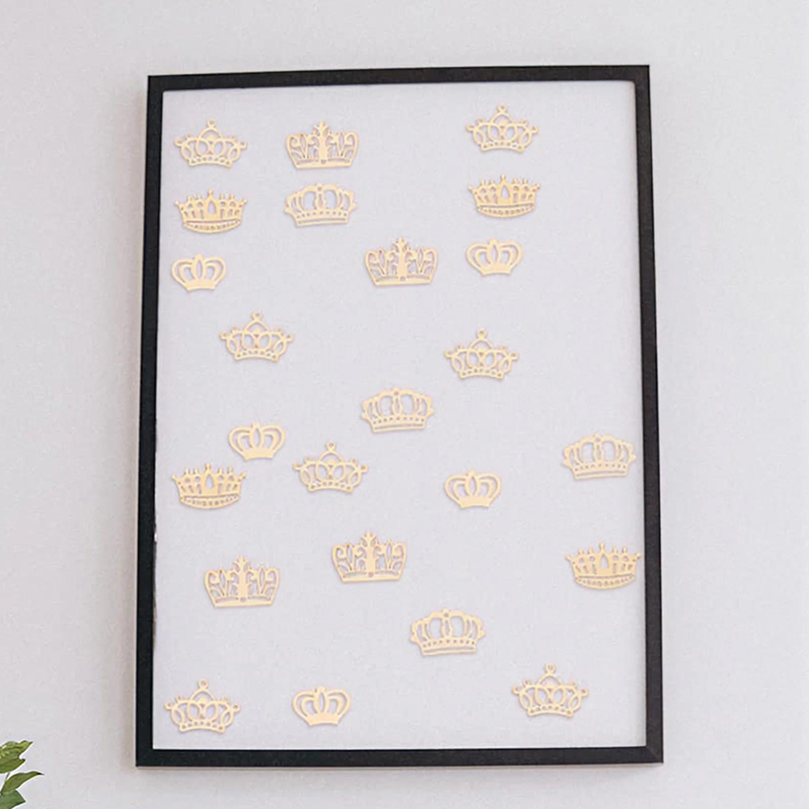 Craft Embellishments - 50pcs Crown Wooden Pieces Baby Shower