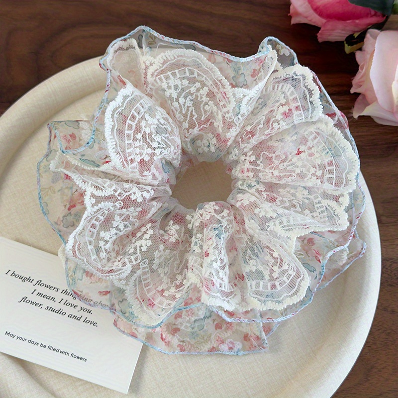 Elastic Lace Trim - Pink and Green Floral Lace Trim