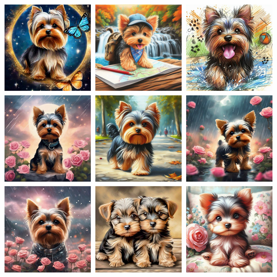 Embroidery Embellishments - Yorkshire Terrier Dog 5D DIY Diamond