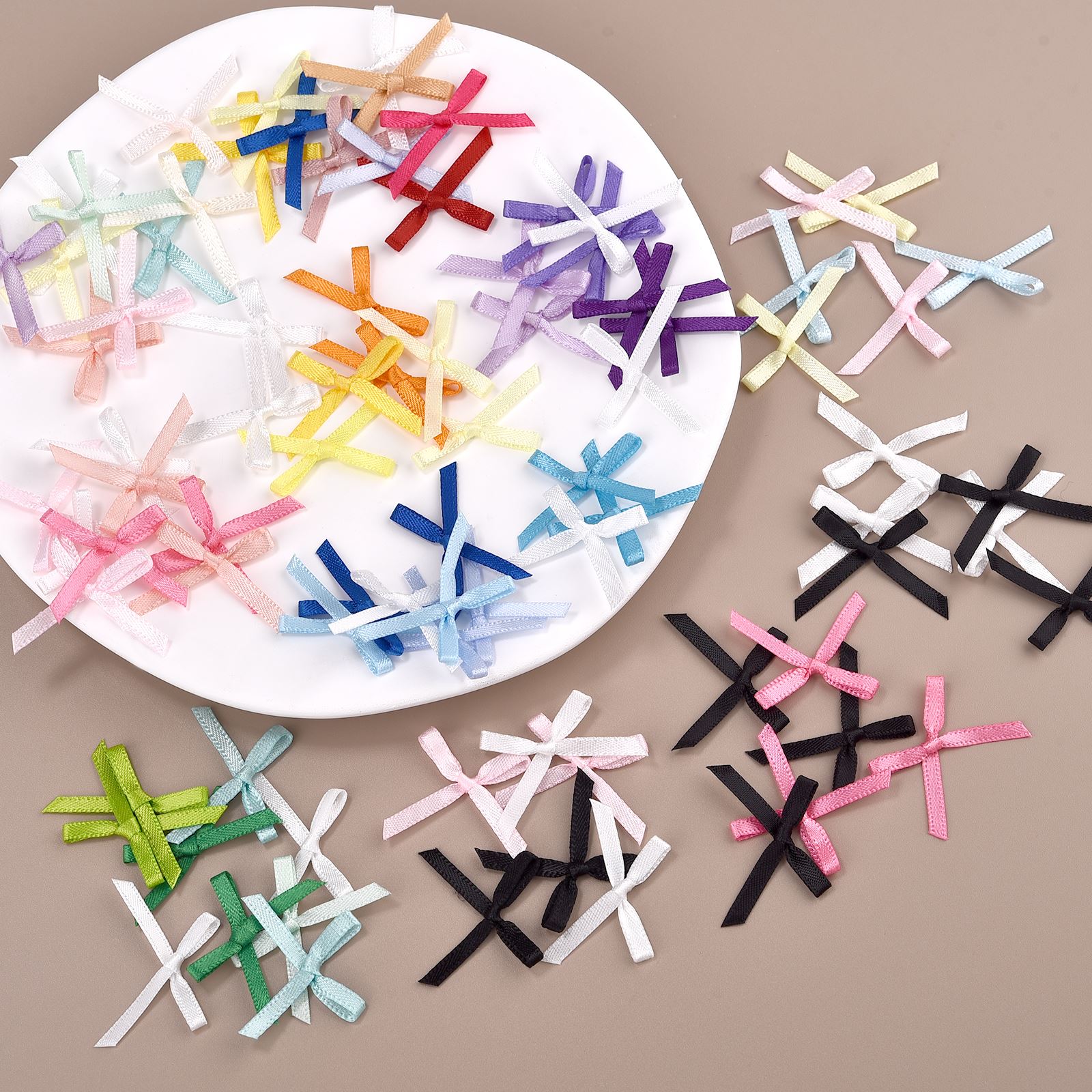 Embellishments For Scrapbooking - 100Pcs 3mm Ribbons Mini Satin Ribbons