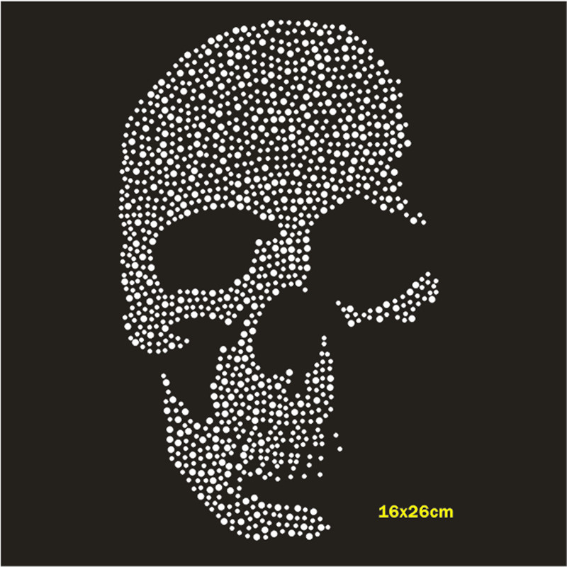 Skull Hotfix Strass Motif Cust - Hotfix Rhinestone Sheet ulasan dan harga