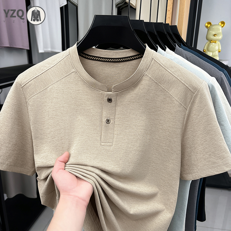 2026 Fashion Men's Henley Neck - Embellish Knit ulasan dan harga