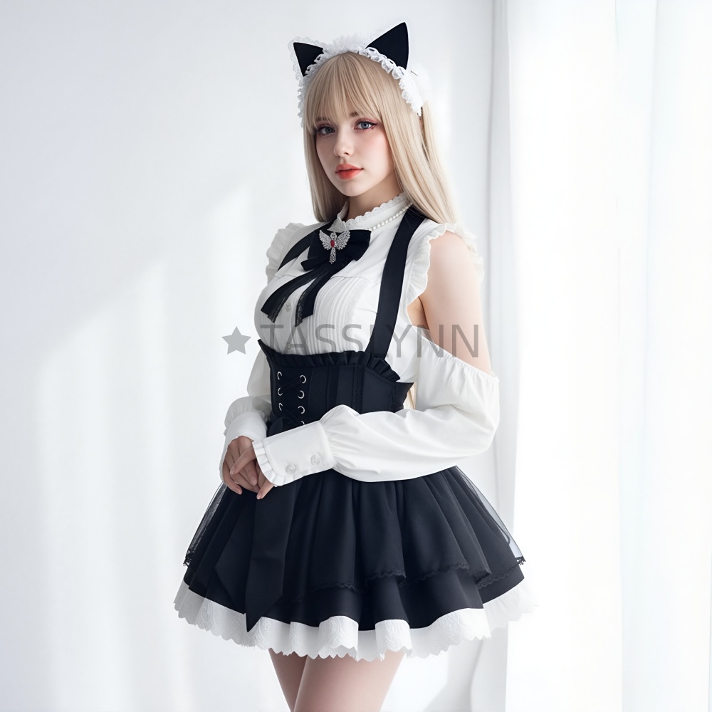 Cat Ear Nun Maid Dress Women's - Embellish Knit ulasan dan harga