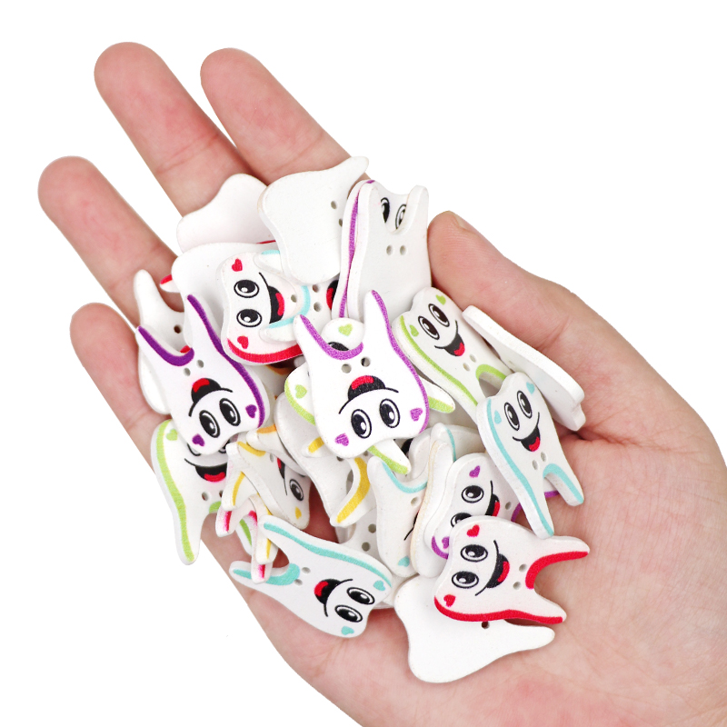 50/100pcs Wooden Button Tooth  - Embellishments For Scrapbooking ulasan dan harga