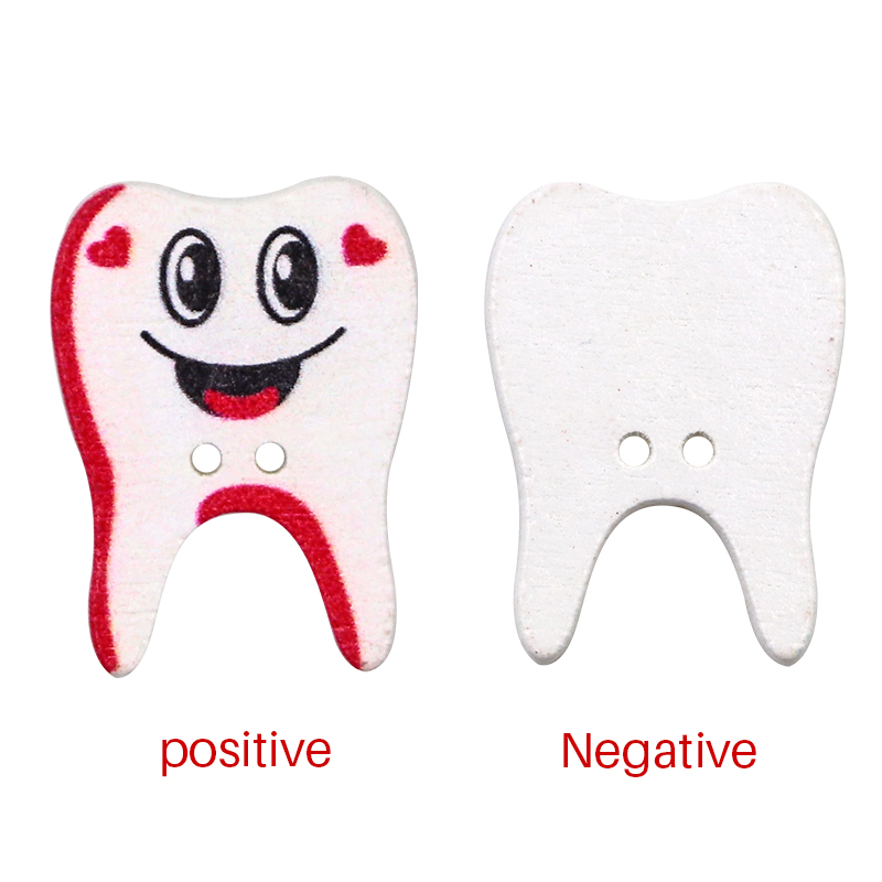 50/100pcs Wooden Button Tooth  - Embellishments For Scrapbooking ulasan dan harga