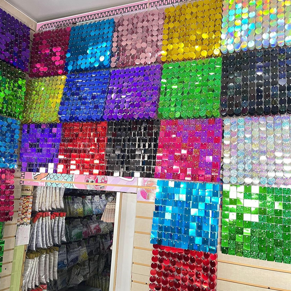 Party Backdrop Decorations Seq - Sequin Fabric Panel ulasan dan harga