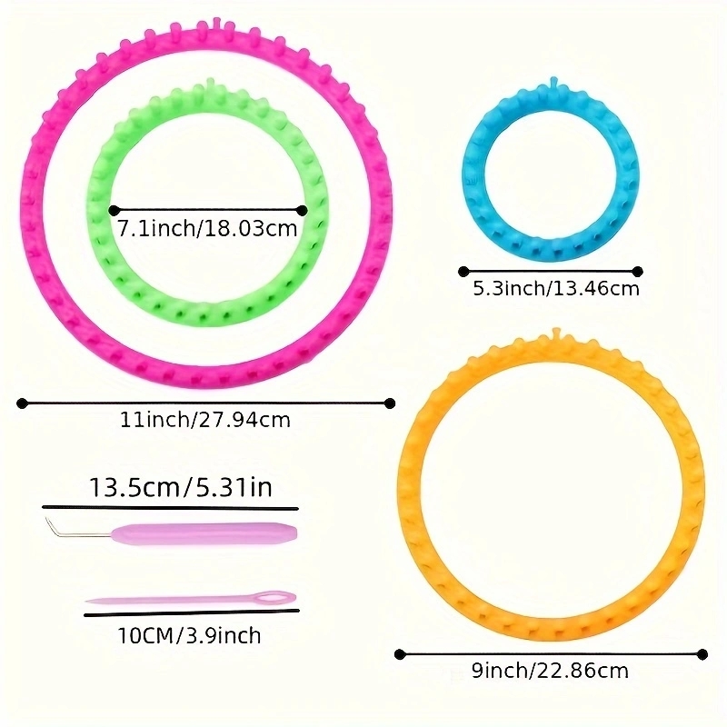 4 Size Round Plastic Scarf Kni - Pom Pom Maker Tool ulasan dan harga