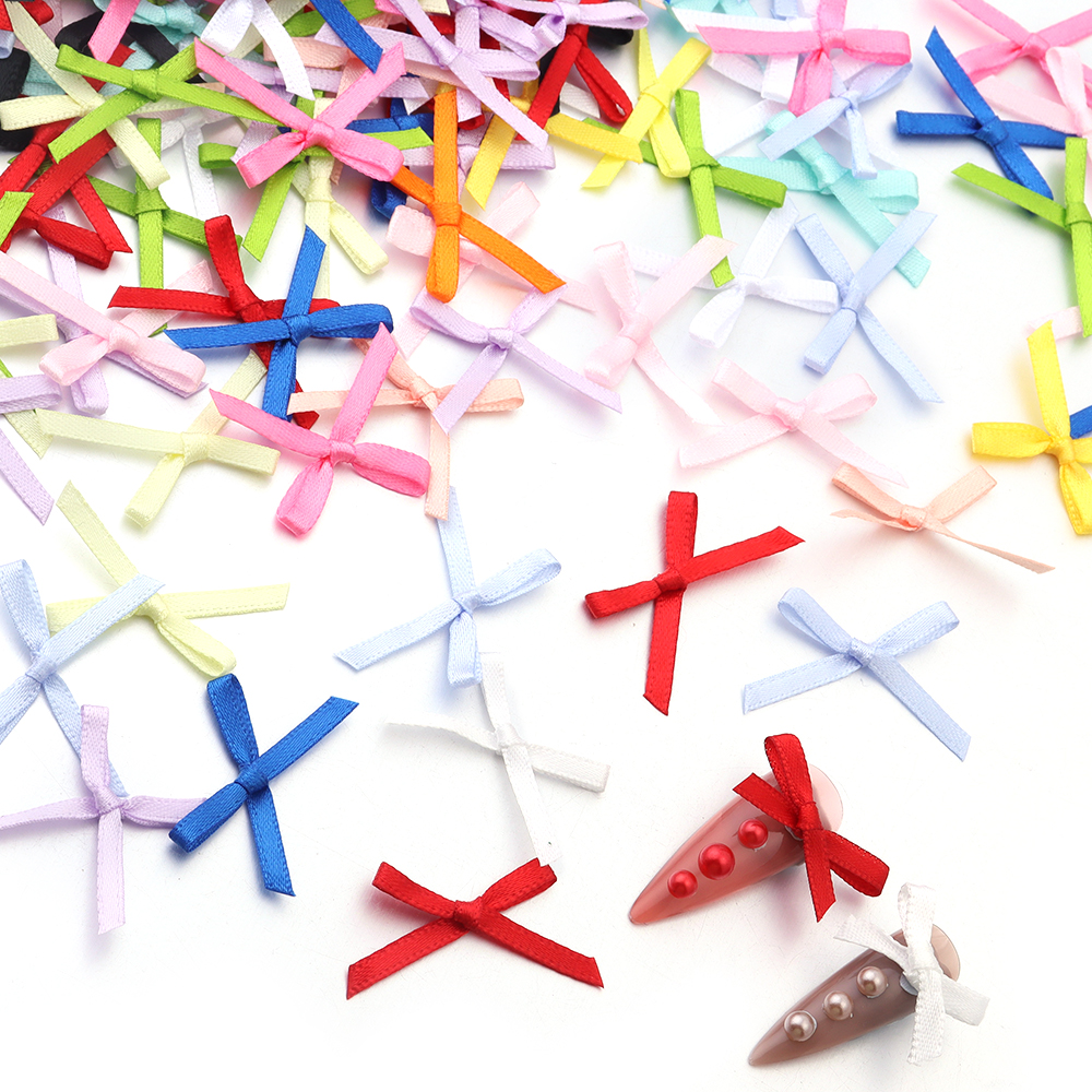 50Pcs 2.5x3cm Ribbons Mini Sat - Embellishments For Scrapbooking ulasan dan harga