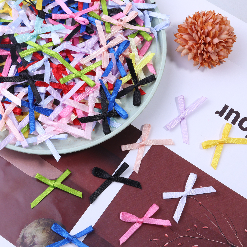 50Pcs 2.5x3cm Ribbons Mini Sat - Embellishments For Scrapbooking ulasan dan harga