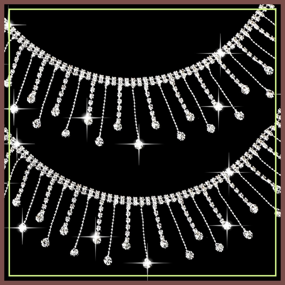 2 Yards Rhinestone Fringe Trim - Beaded Trim Fringe ulasan dan harga