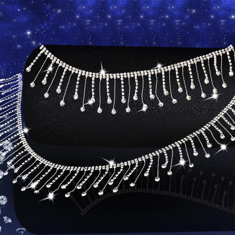 2 Yards Rhinestone Fringe Trim - Beaded Trim Fringe ulasan dan harga
