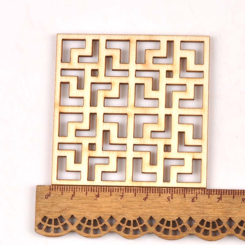 5Pcs/set Wood Handicraft hollo - Embellishments For Scrapbooking ulasan dan harga