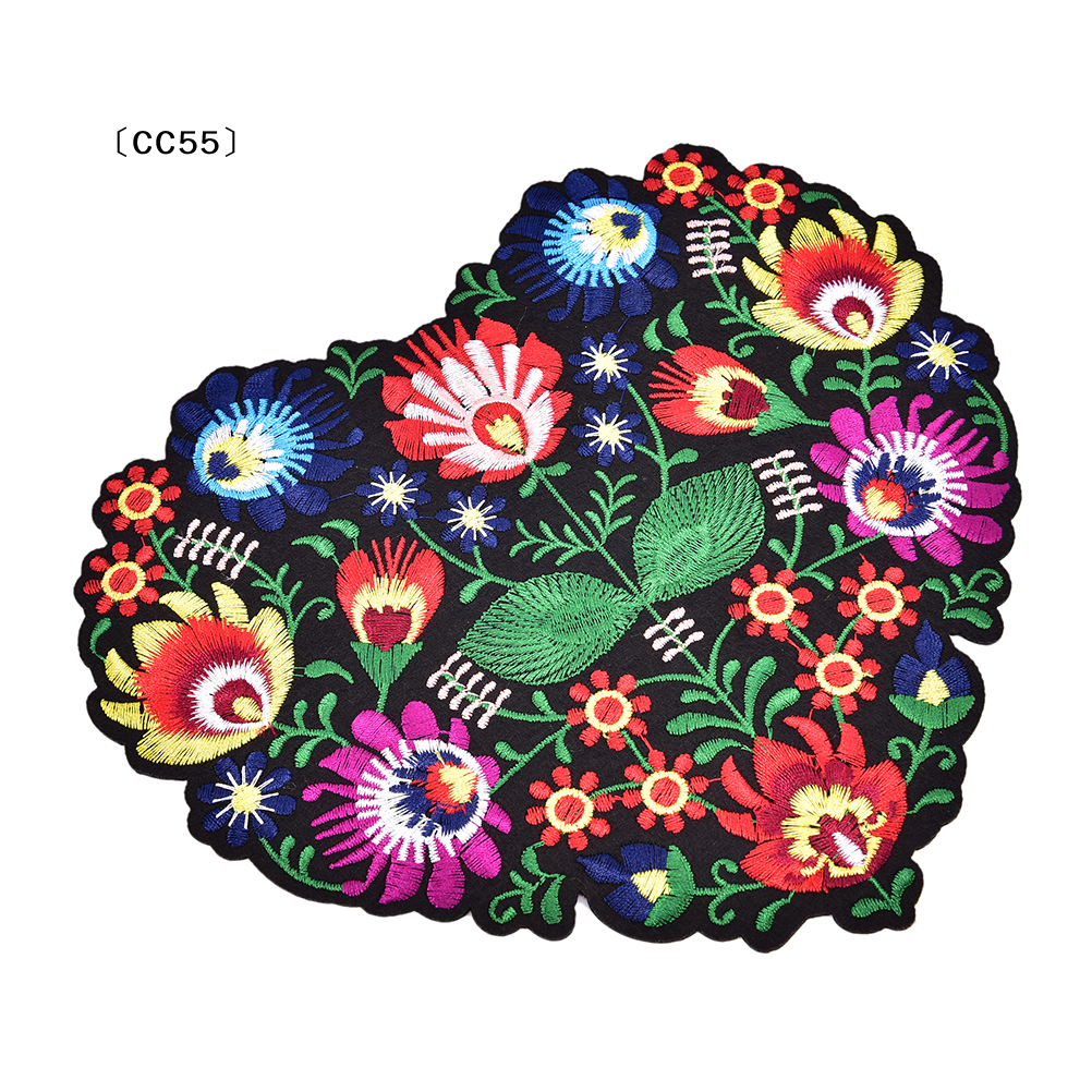 1Pc Heart Shape Flower Embroid - Applique Patch Flower ulasan dan harga
