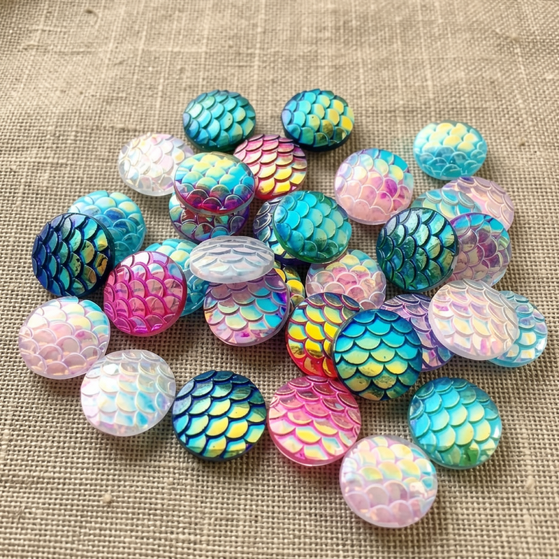 80pcs 12mm Mermaid Fish Scale  - Embellishment Glue Craft ulasan dan harga