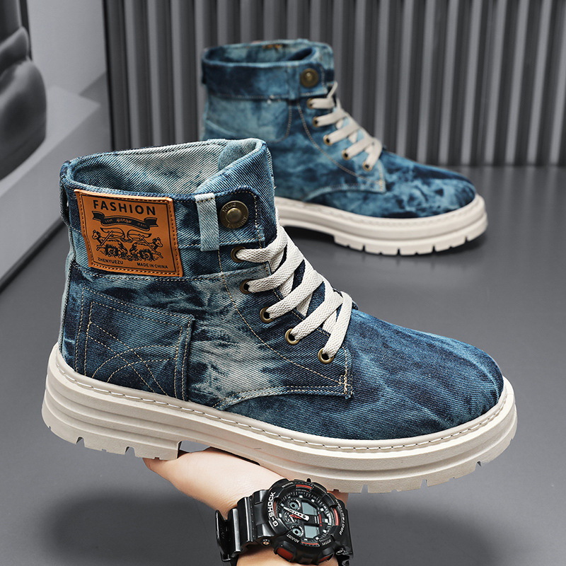 Spring High Top Mens Shoes 202 - Guipure Lace Panel ulasan dan harga