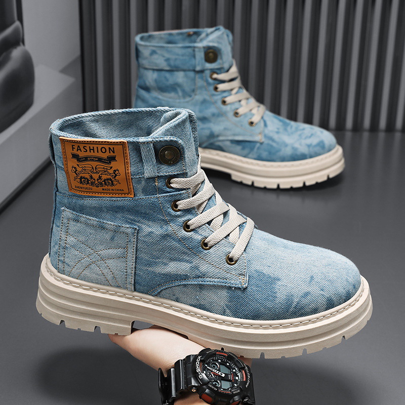 Spring High Top Mens Shoes 202 - Guipure Lace Panel ulasan dan harga