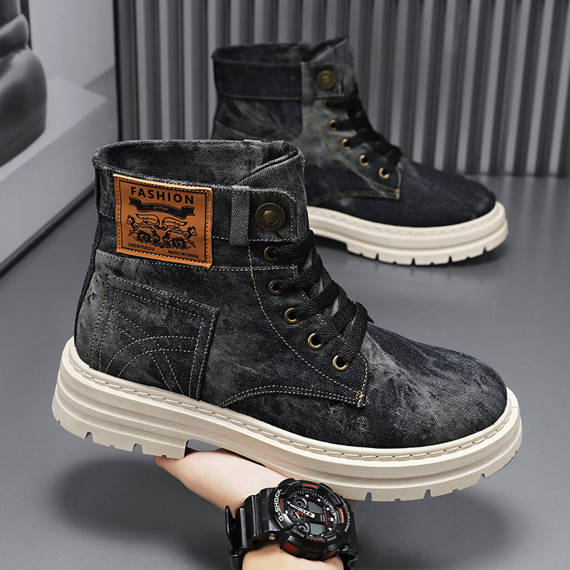 Spring High Top Mens Shoes 202 - Guipure Lace Panel ulasan dan harga