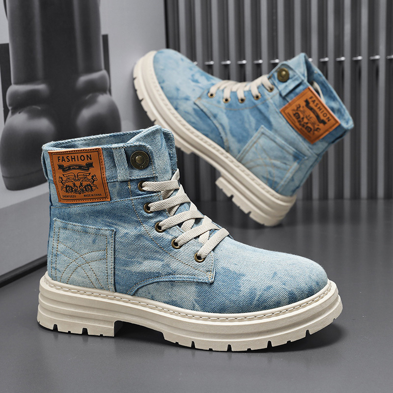 Spring High Top Mens Shoes 202 - Guipure Lace Panel ulasan dan harga