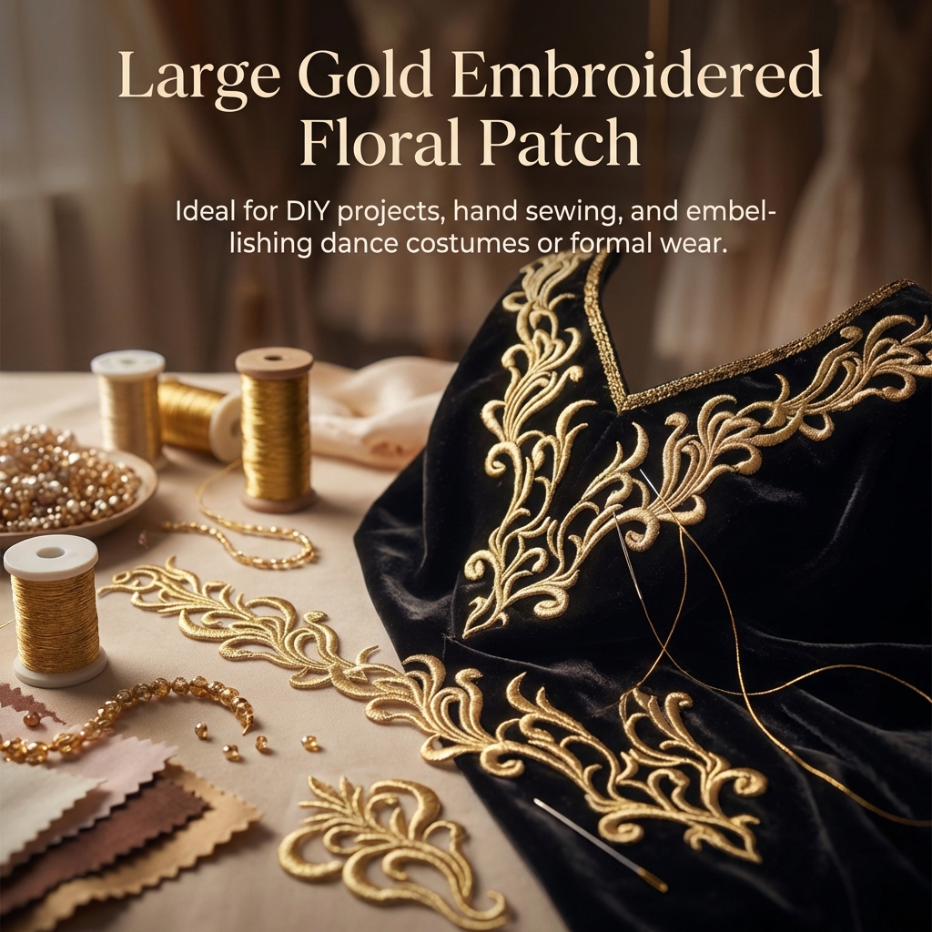 Large Embroidered Collar Flowe - Applique Patch Flower ulasan dan harga