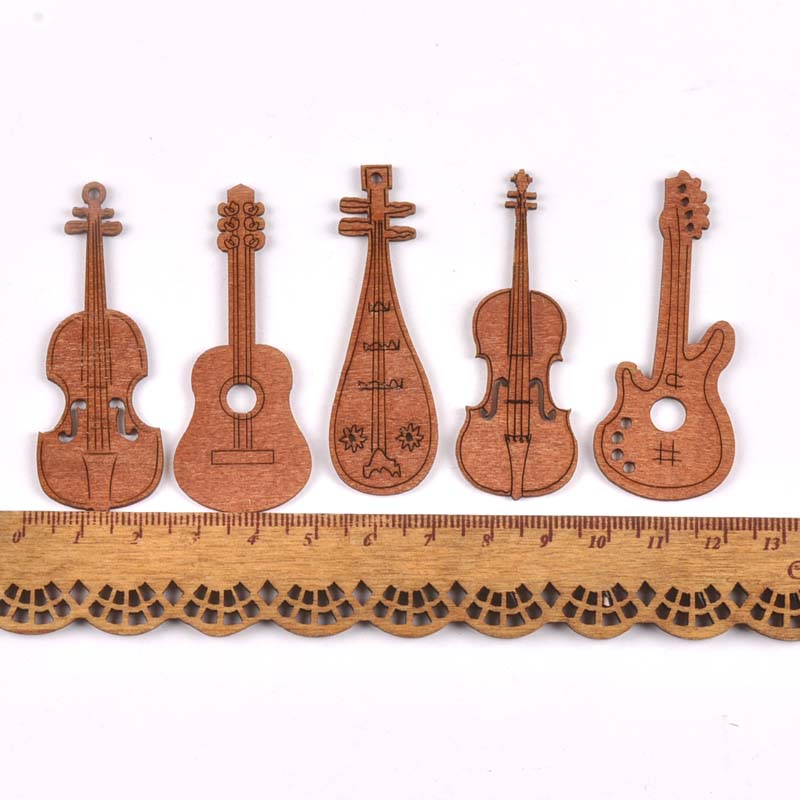 20Pcs/set Wood Handicraft guit - Embellishments For Scrapbooking ulasan dan harga