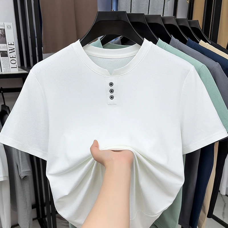 Mens Casual Henley Neck T Shir - Embellish Knit ulasan dan harga