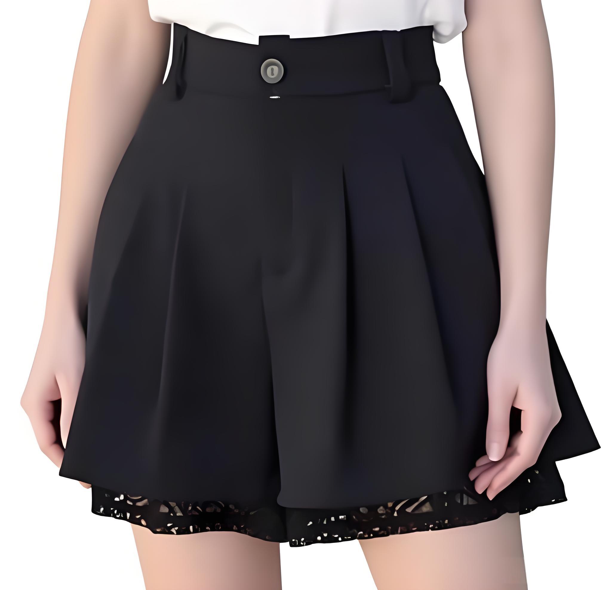 Women High Waist Tailored Trou - Elastic Lace Trim ulasan dan harga