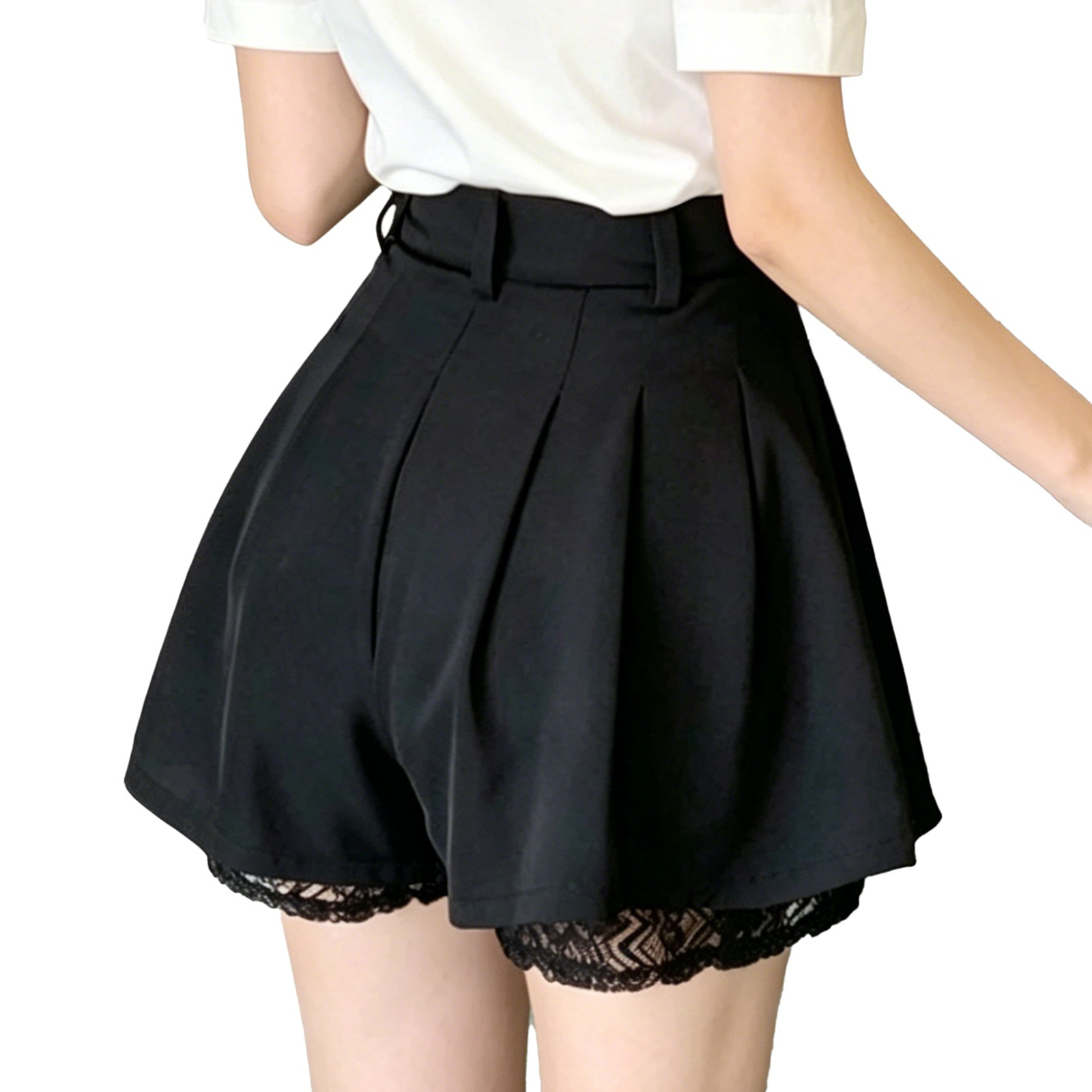 Women High Waist Tailored Trou - Elastic Lace Trim ulasan dan harga