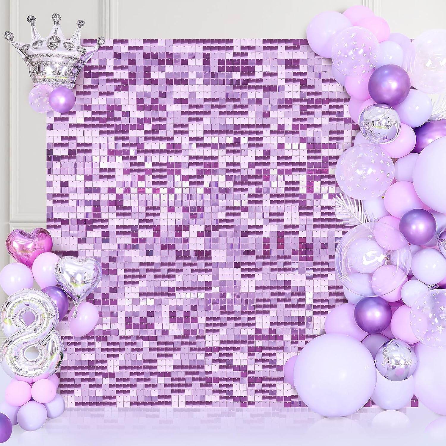 12PCS/Set Light Purple Shimmer - Sequin Fabric Panel ulasan dan harga