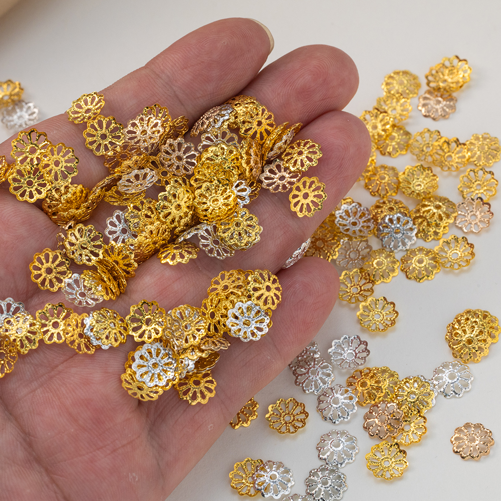 200pcs 7/9mm Filigree Flower H - Embellishment Crafts ulasan dan harga