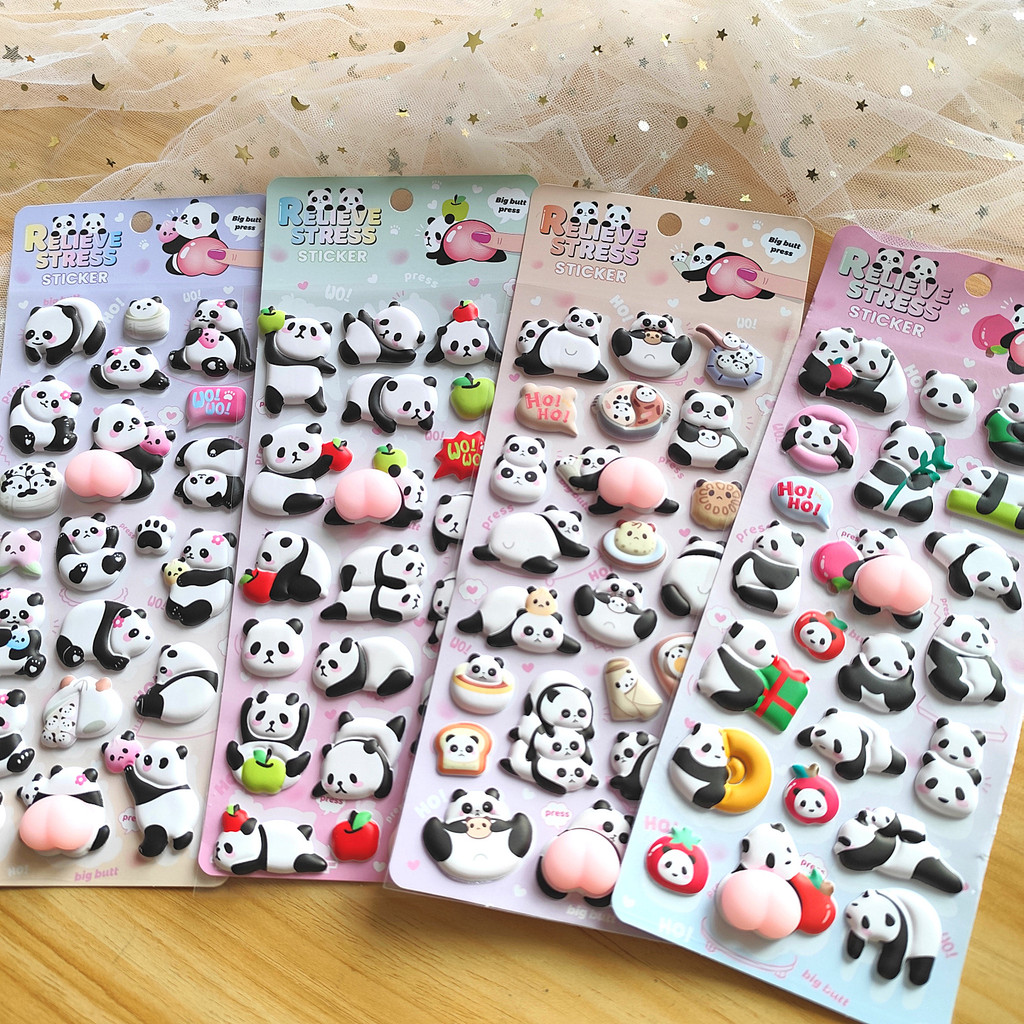 4-Piece Cute Panda Stress Reli - Craft Embellishment World ulasan dan harga