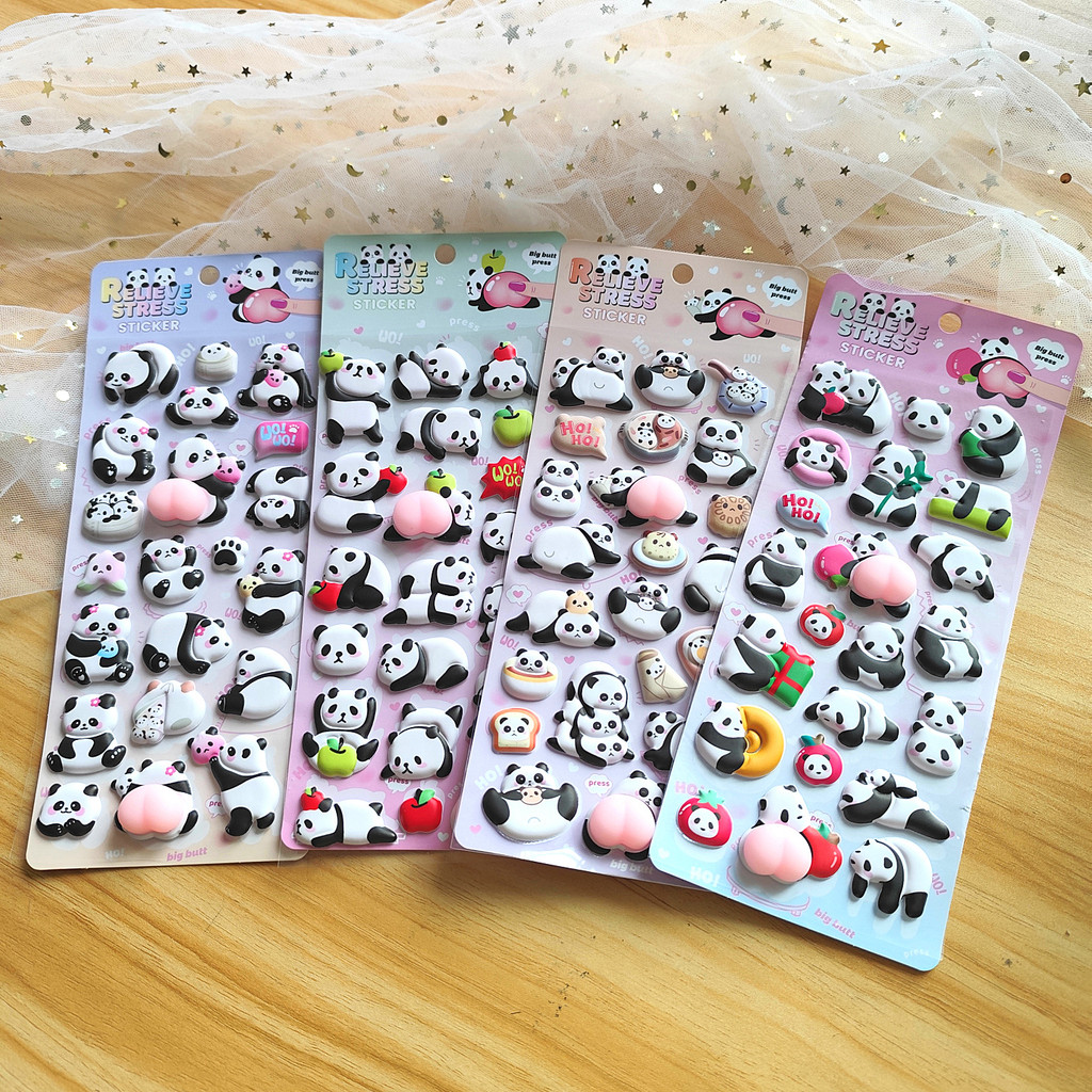 4-Piece Cute Panda Stress Reli - Craft Embellishment World ulasan dan harga