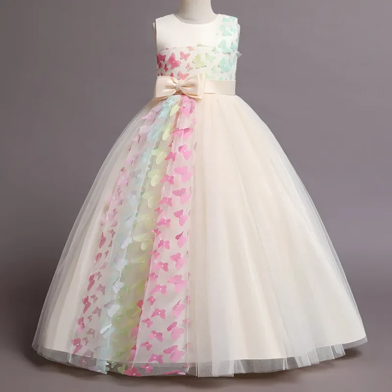 Fashion Bow Flower Girl Dresse - Lace Ribbon Trim ulasan dan harga