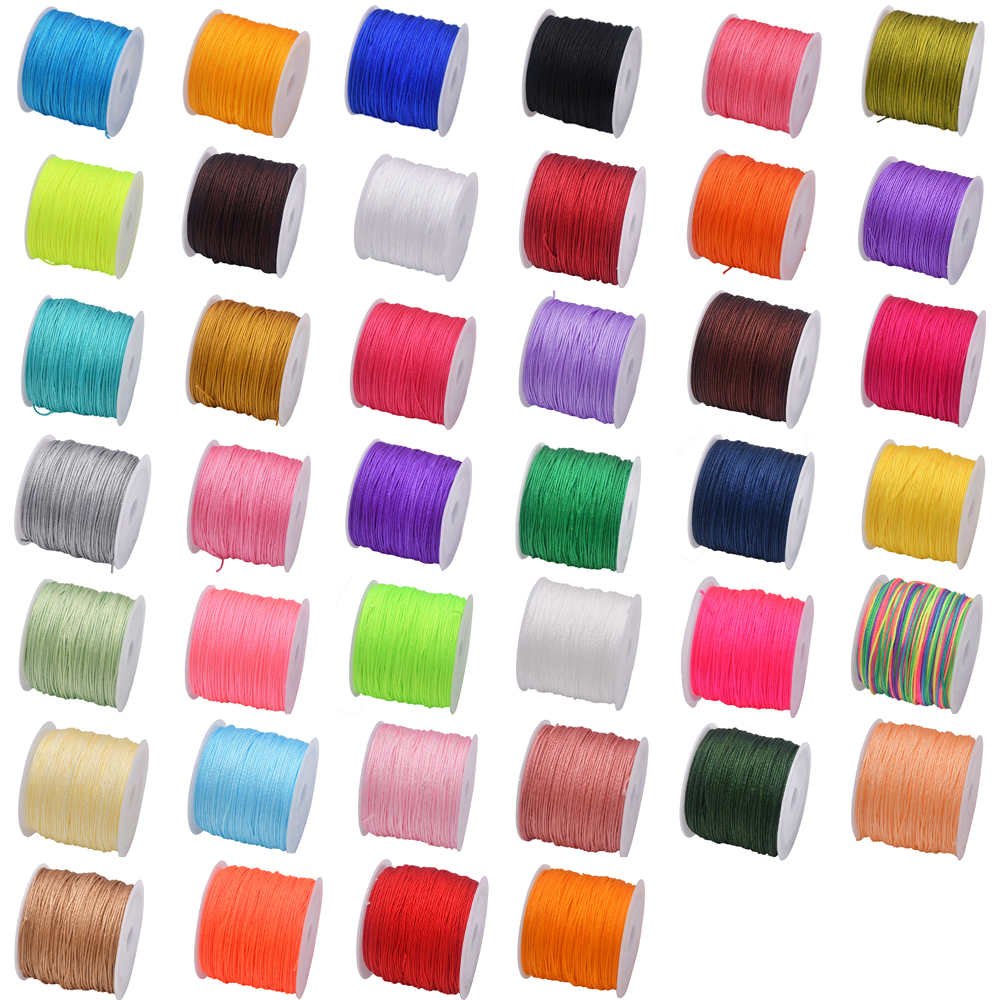 50Yds 0.8mm Crafts Nylon Cord  - Beaded Trim Fringe ulasan dan harga