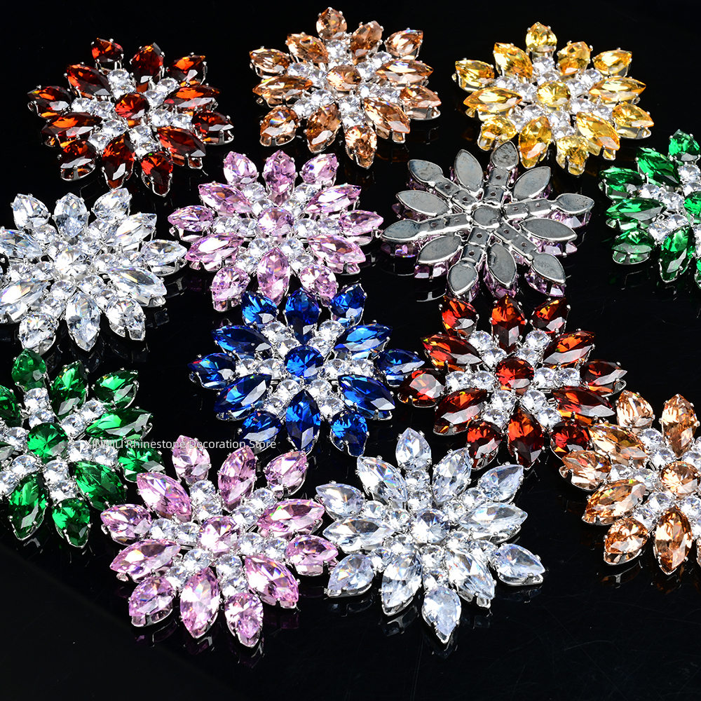 2Pcs Luxury Zircon Crystal Fla - Embellishment Glue Craft ulasan dan harga