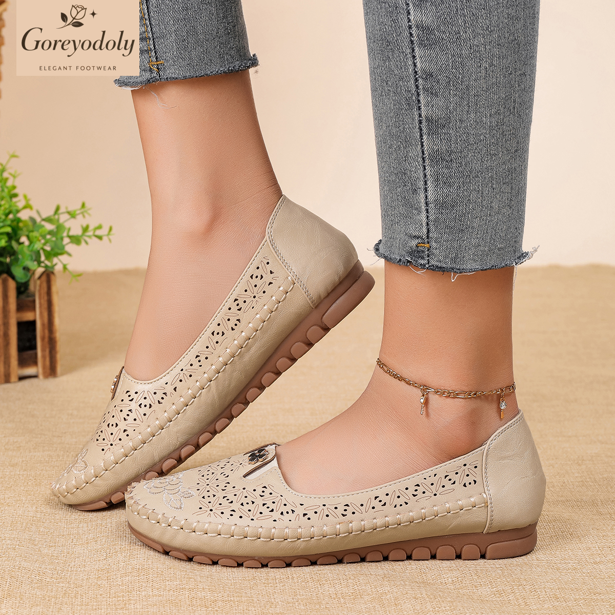 Goreyodoly women loafers flora - Embroidery Embellishments ulasan dan harga