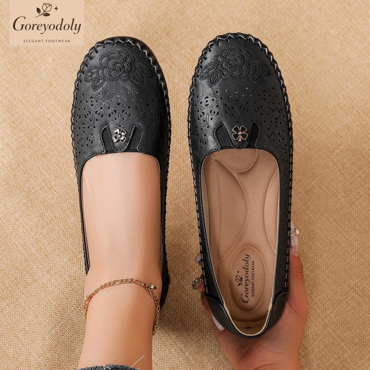 Goreyodoly women loafers flora - Embroidery Embellishments ulasan dan harga