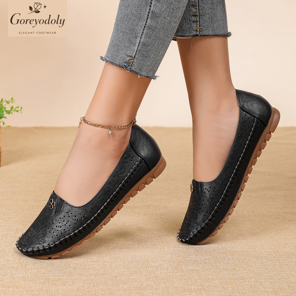 Goreyodoly women loafers flora - Embroidery Embellishments ulasan dan harga