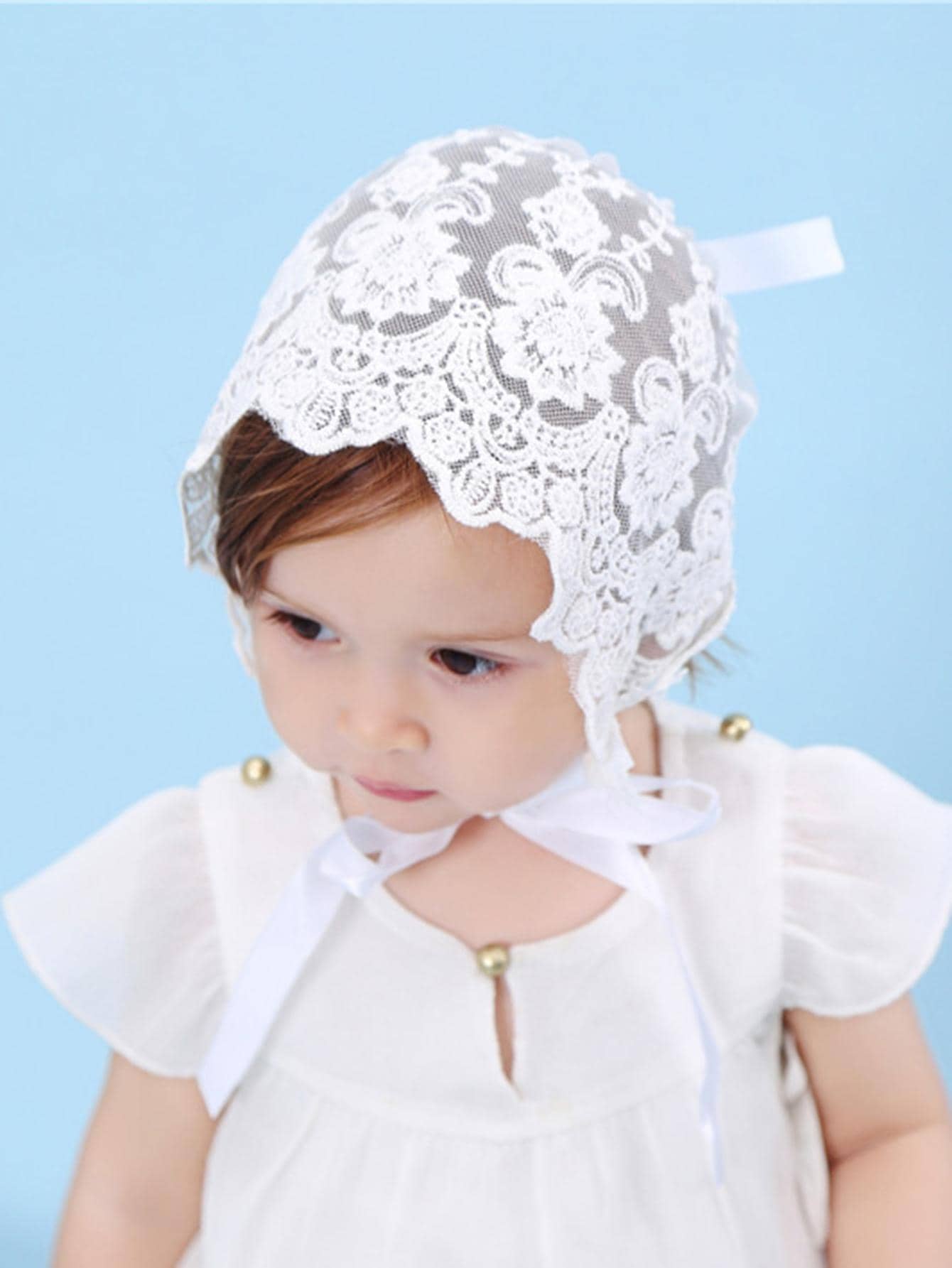 Baby Lace Brim Headband Hat He - Embroidery Embellishments ulasan dan harga