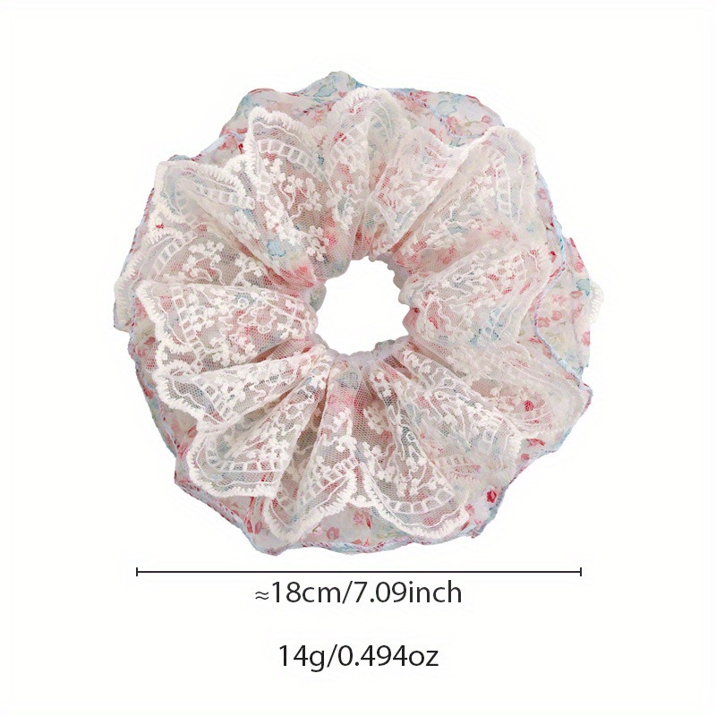 Pink and Green Floral Lace Tri - Elastic Lace Trim ulasan dan harga