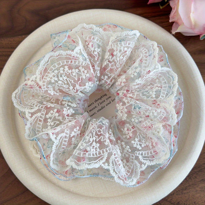 Pink and Green Floral Lace Tri - Elastic Lace Trim ulasan dan harga