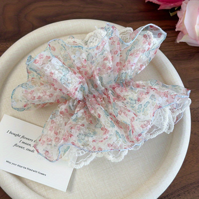 Pink and Green Floral Lace Tri - Elastic Lace Trim ulasan dan harga