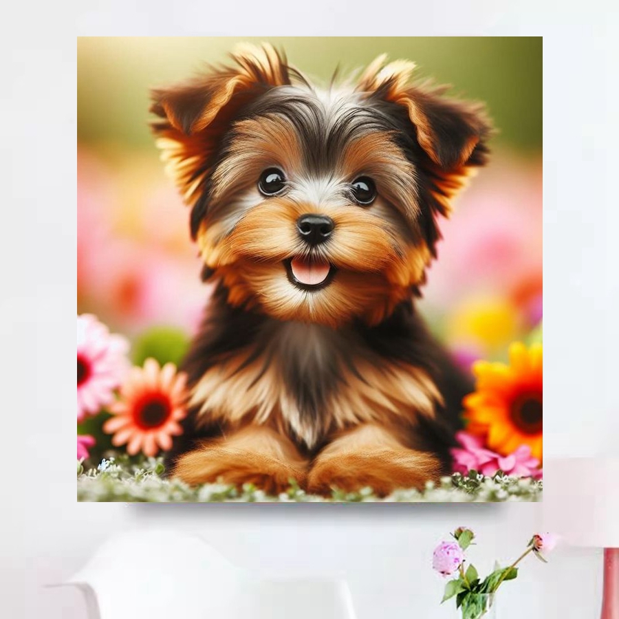 Yorkshire Terrier Dog 5D DIY D - Embroidery Embellishments ulasan dan harga