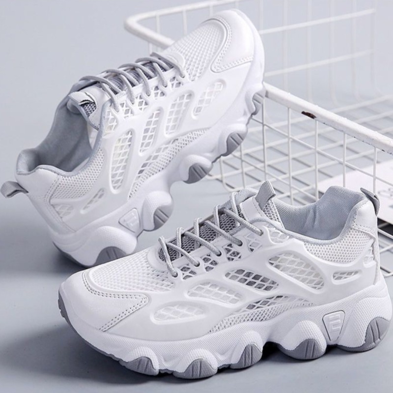 Breathable Mesh Chunky Sneaker - Guipure Lace Panel ulasan dan harga