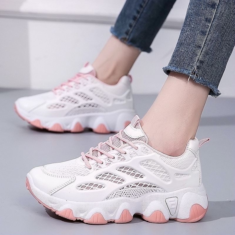 Breathable Mesh Chunky Sneaker - Guipure Lace Panel ulasan dan harga