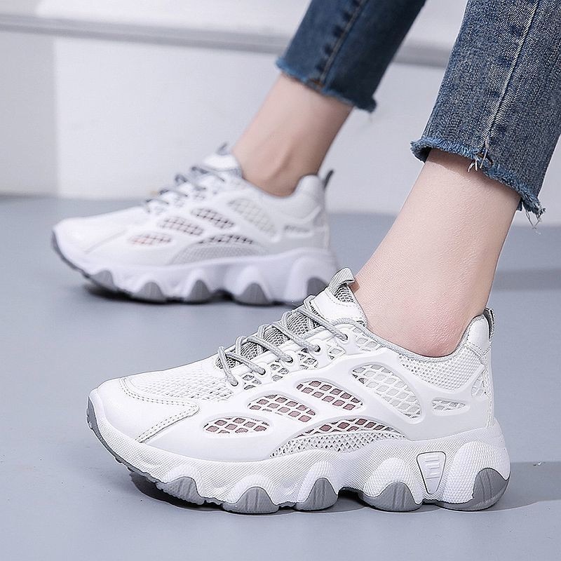 Breathable Mesh Chunky Sneaker - Guipure Lace Panel ulasan dan harga