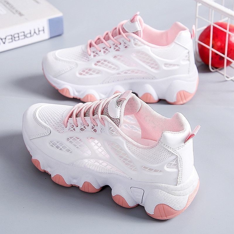 Breathable Mesh Chunky Sneaker - Guipure Lace Panel ulasan dan harga