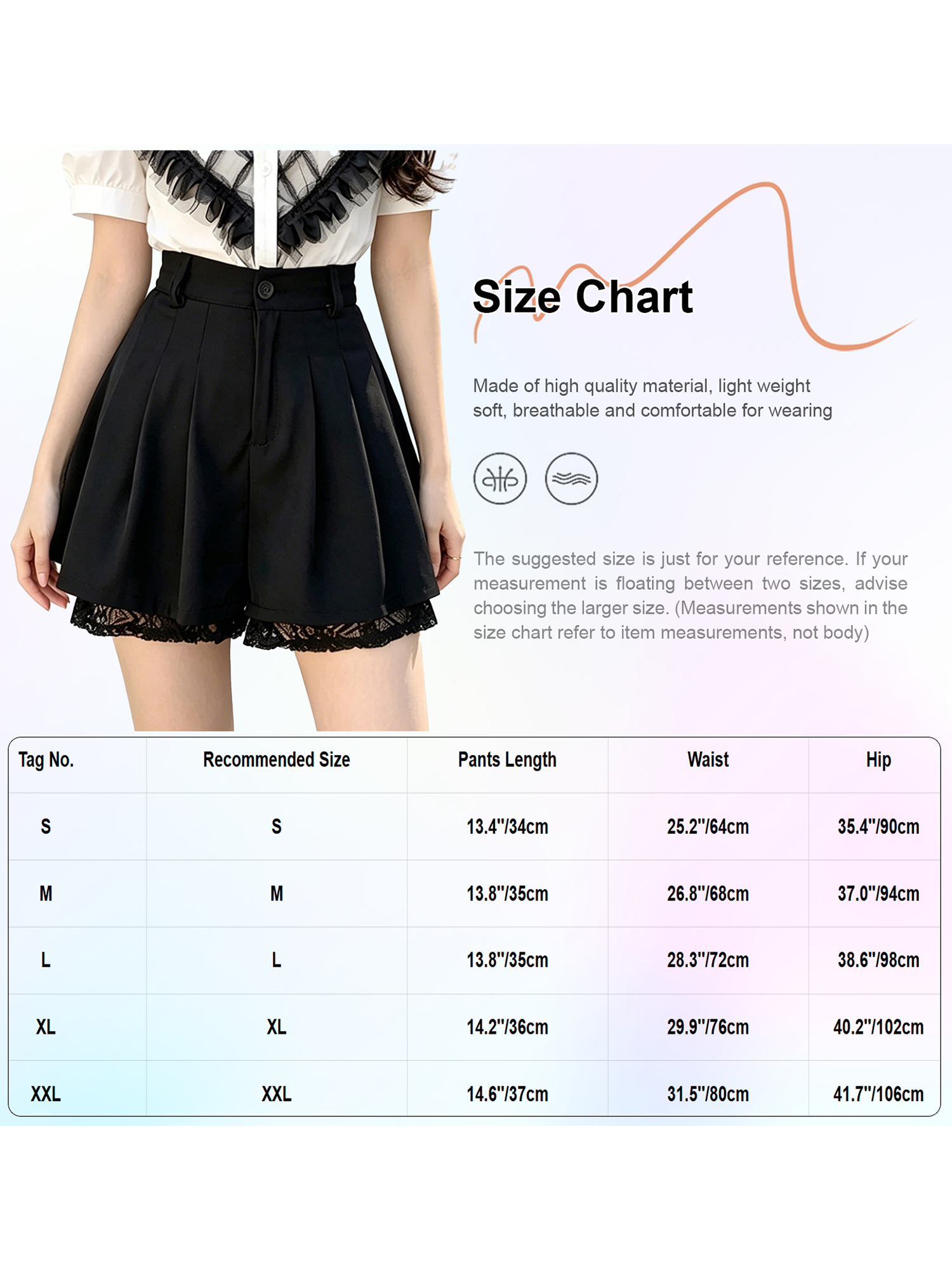 Women Casual High Waist Tailor - Elastic Lace Trim ulasan dan harga