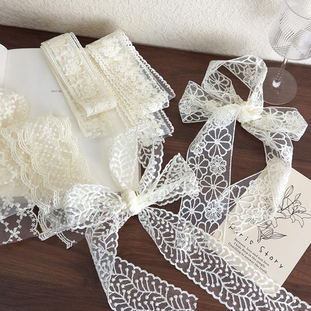 Elegant Lace Scarf Bow Necklac - Lace Ribbon Trim ulasan dan harga